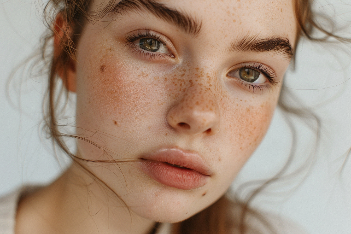 Tired Girl Makeup aesthetic with smudged eyeliner and natural beauty look